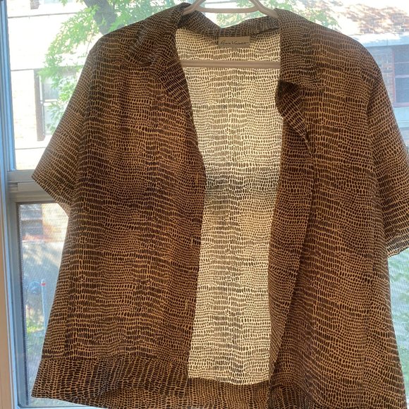 Brown Patterned Button Down shirt - Picture 1 of 3